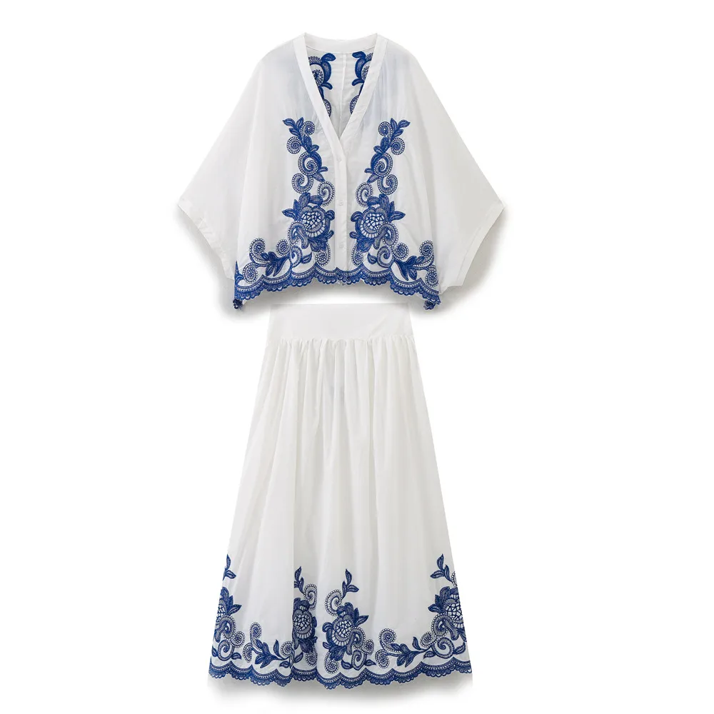 Holiday Daily Women's Ethnic Style Streetwear Printing Cotton Polyester Skirt Co-ord Set Shorts Sets display picture 1