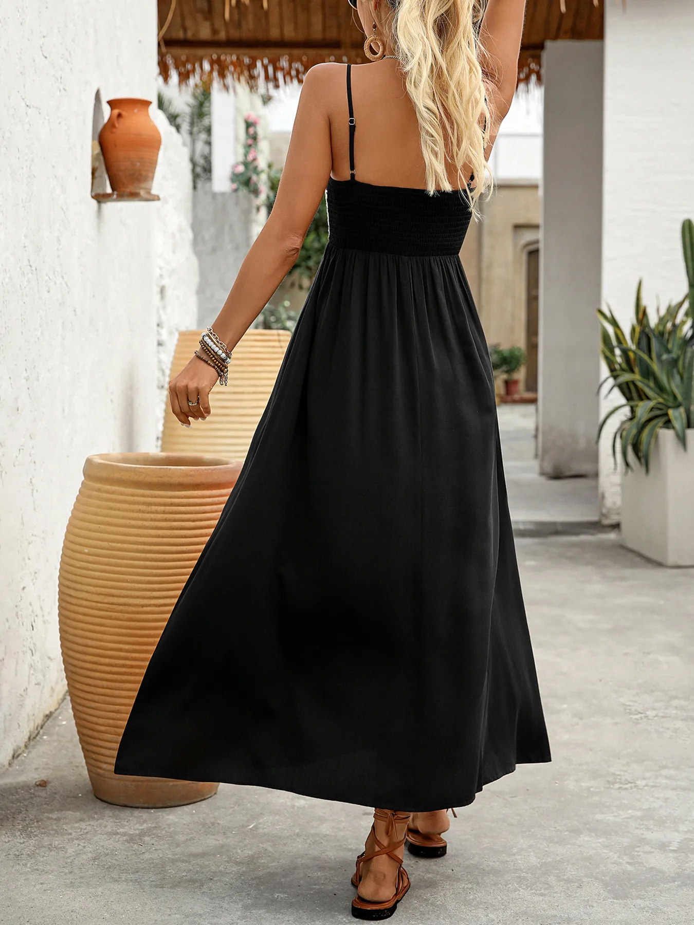 Women's Strap Dress Elegant Simple Style Strap Sleeveless Flower Midi Dress Holiday Daily display picture 6