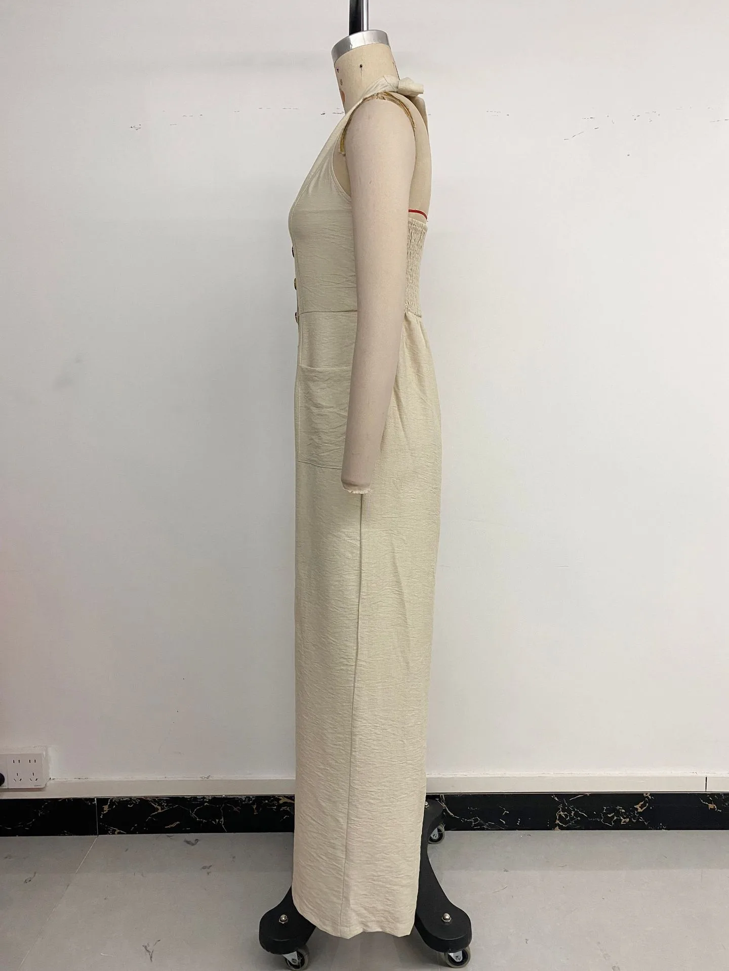 Women's Daily Casual Simple Style Solid Color Full Length Pocket Button Jumpsuits display picture 12