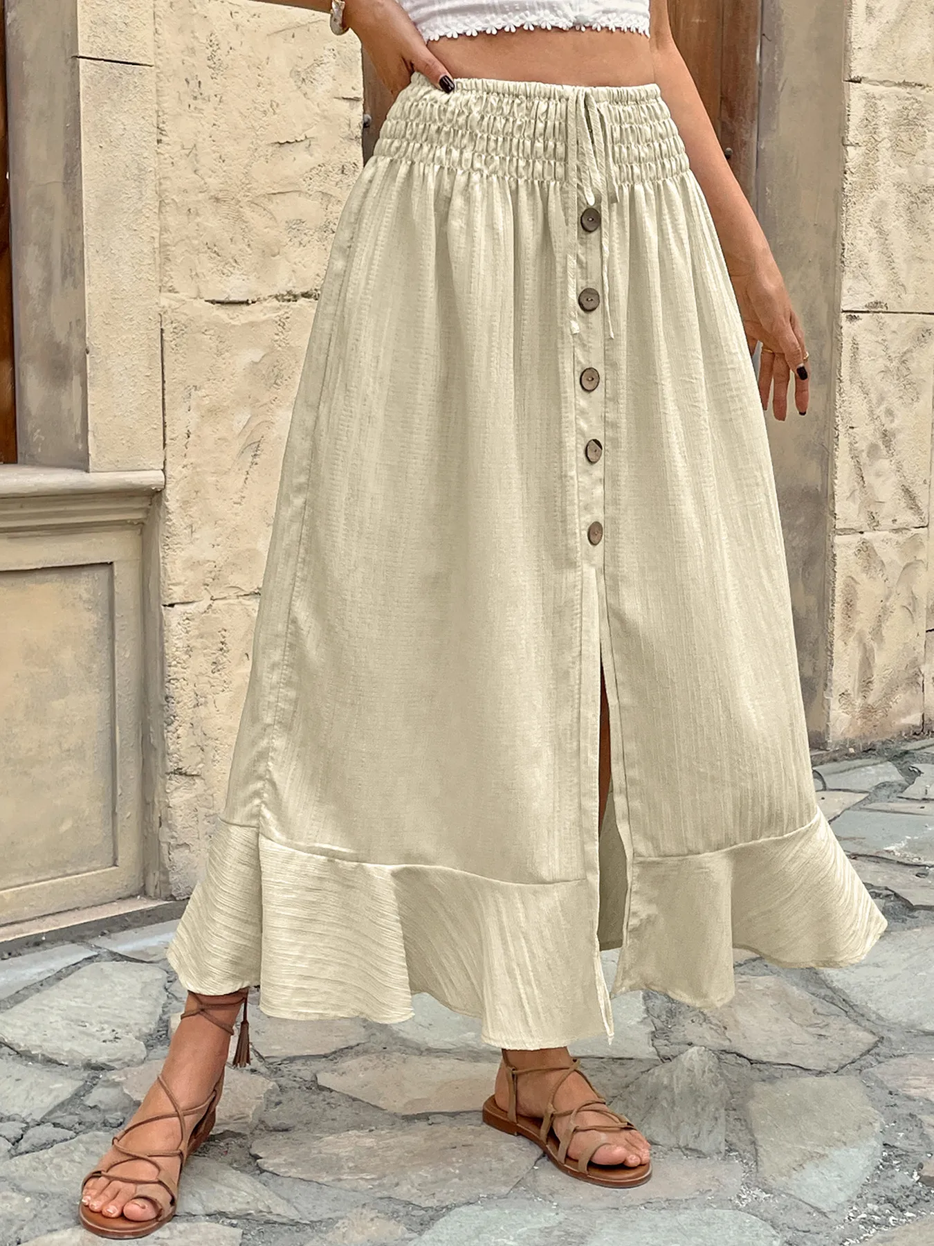 Women's Skirt Casual Simple Style Streetwear Solid Color Maxi Long Dress Holiday Selfie display picture 1