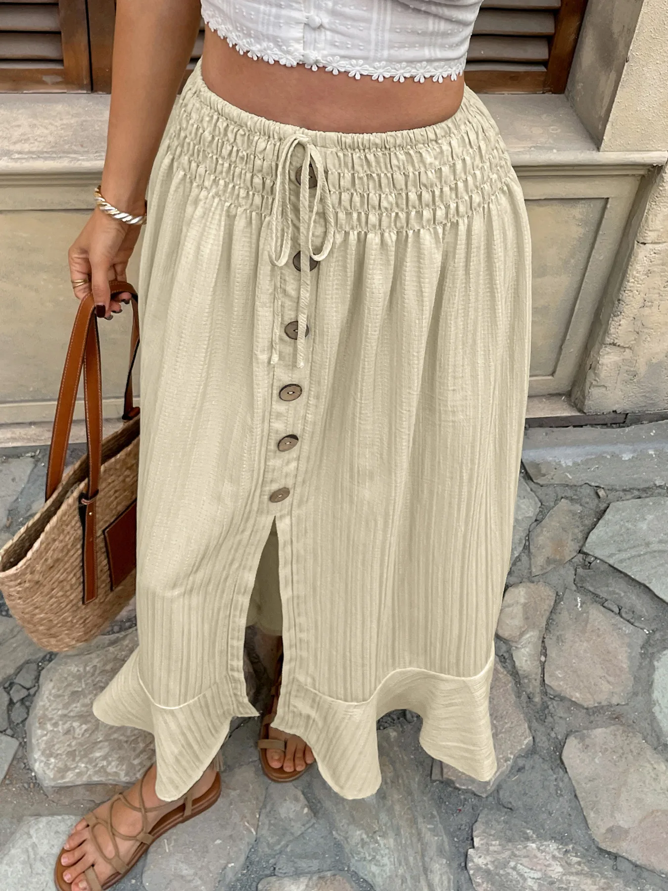 Women's Skirt Casual Simple Style Streetwear Solid Color Maxi Long Dress Holiday Selfie display picture 3