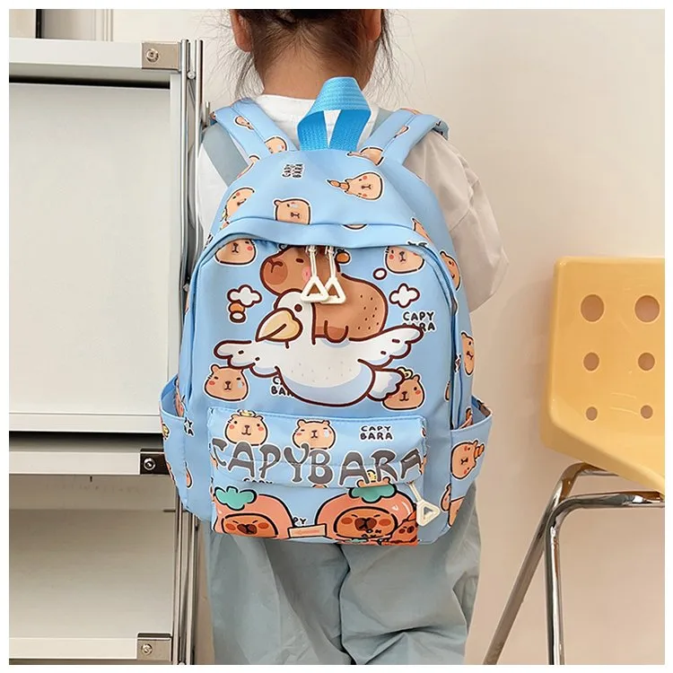 Kid'S Nylon Cartoon Capybara Cute Square Zipper Functional Backpack display picture 19