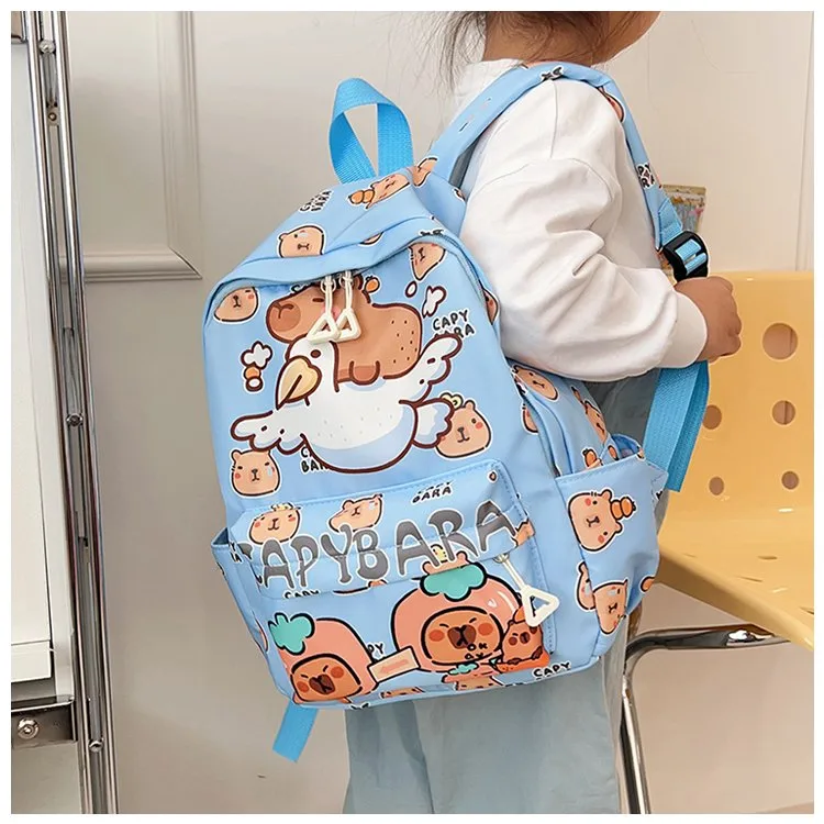 Kid'S Nylon Cartoon Capybara Cute Square Zipper Functional Backpack display picture 16