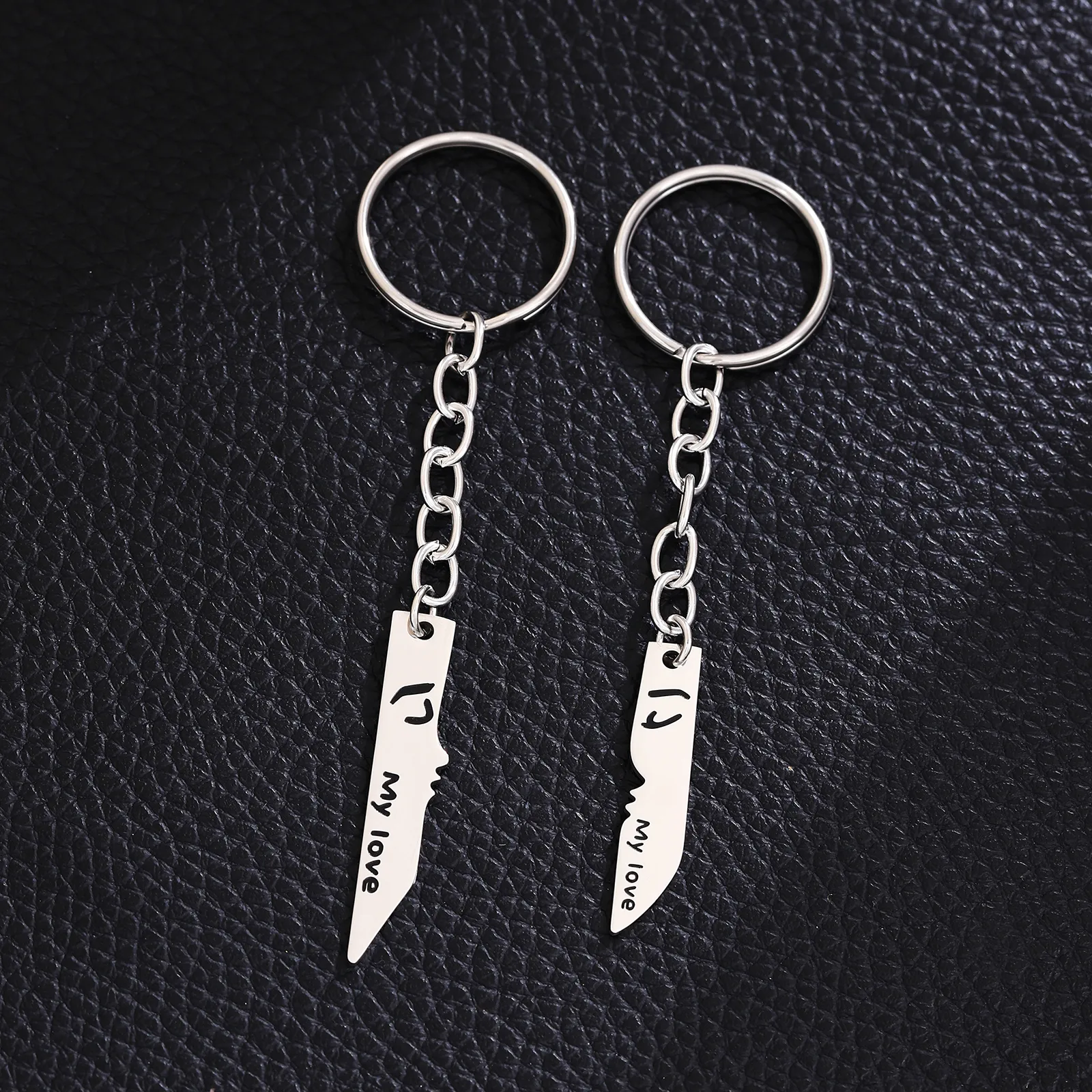 2 Pieces Y2K Cartoon Style Romantic Vocabulary Words/Name 304 Stainless Steel Unisex Keychain display picture 3
