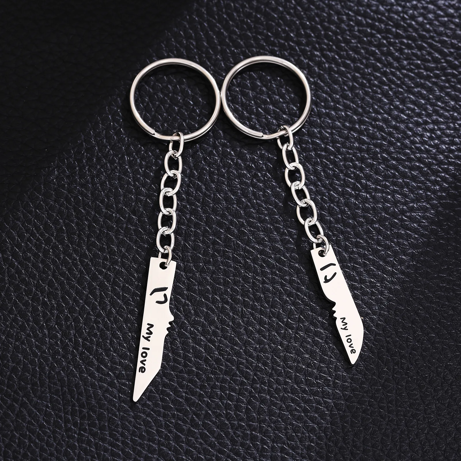 2 Pieces Y2K Cartoon Style Romantic Vocabulary Words/Name 304 Stainless Steel Unisex Keychain display picture 5