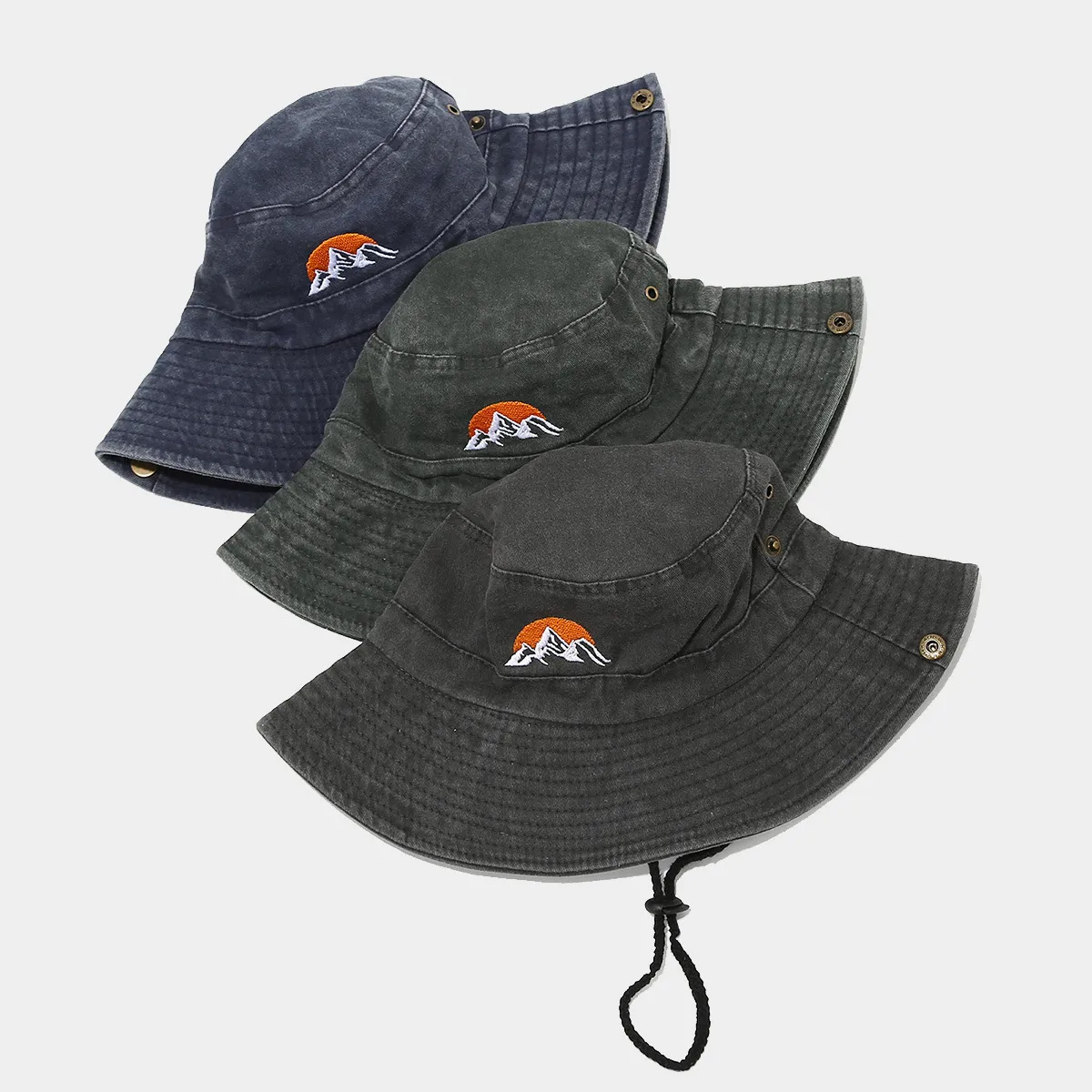 Unisex Casual Elegant Simple Style Mountain Curved Eaves Bucket Hat display picture 1