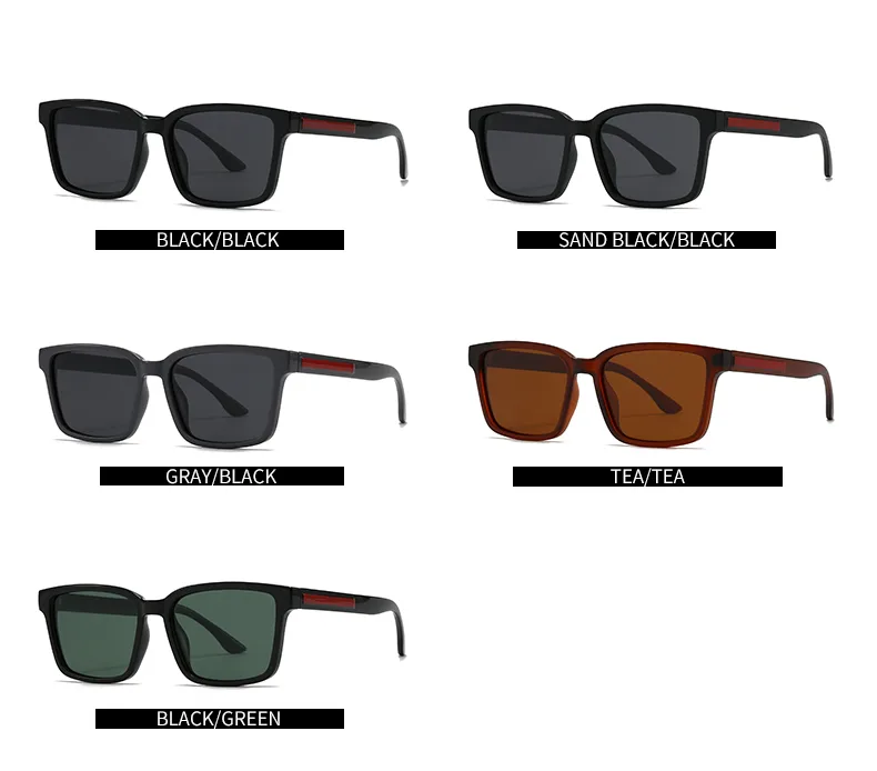 Simple Style Solid Color PC Polarized Light Square Full Frame Glasses display picture 6