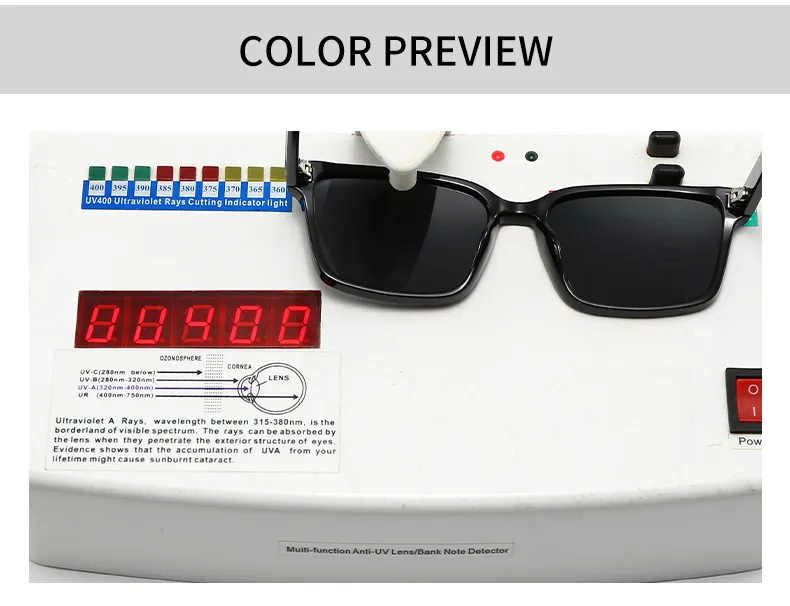 Simple Style Solid Color PC Polarized Light Square Full Frame Glasses display picture 4