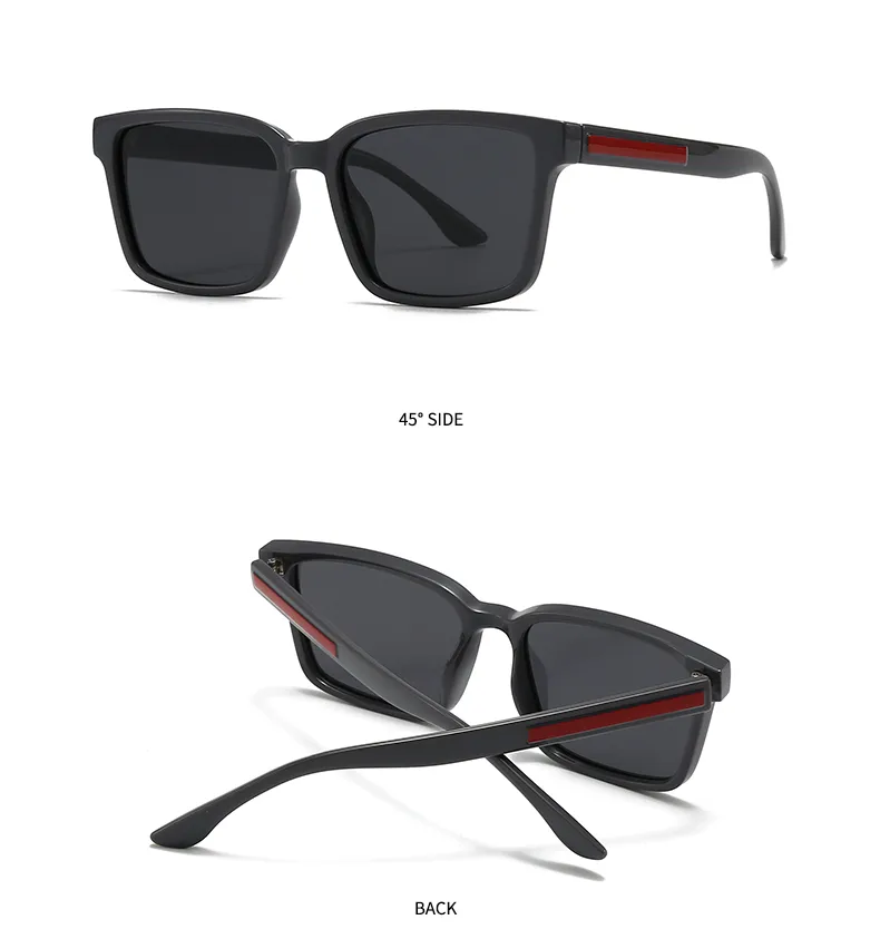 Simple Style Solid Color PC Polarized Light Square Full Frame Glasses display picture 11