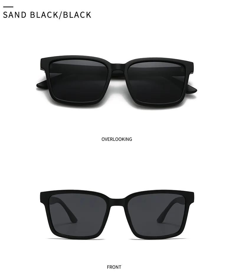 Simple Style Solid Color PC Polarized Light Square Full Frame Glasses display picture 8