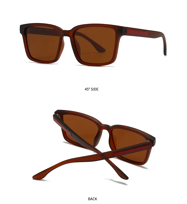 Simple Style Solid Color PC Polarized Light Square Full Frame Glasses display picture 12