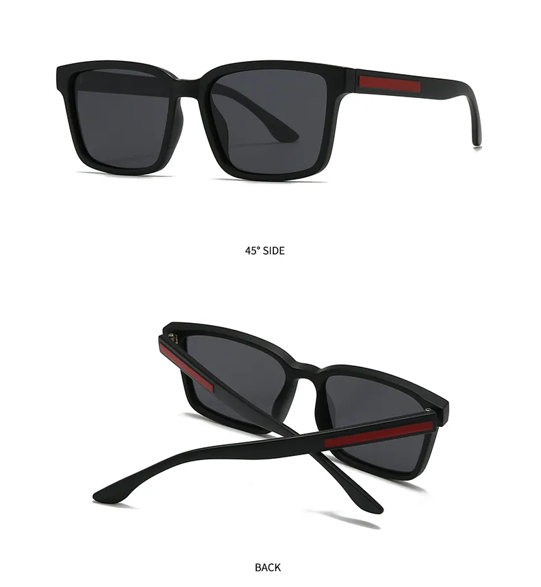 Simple Style Solid Color PC Polarized Light Square Full Frame Glasses display picture 7
