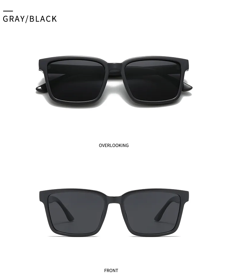 Simple Style Solid Color PC Polarized Light Square Full Frame Glasses display picture 10