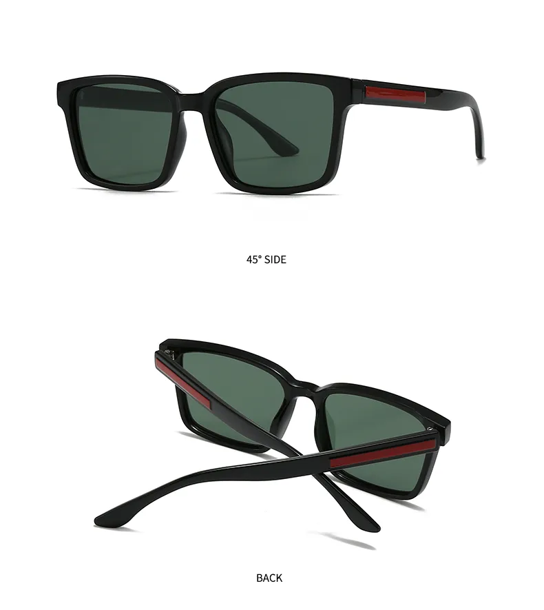 Simple Style Solid Color PC Polarized Light Square Full Frame Glasses display picture 18