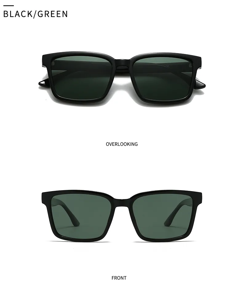 Simple Style Solid Color PC Polarized Light Square Full Frame Glasses display picture 14