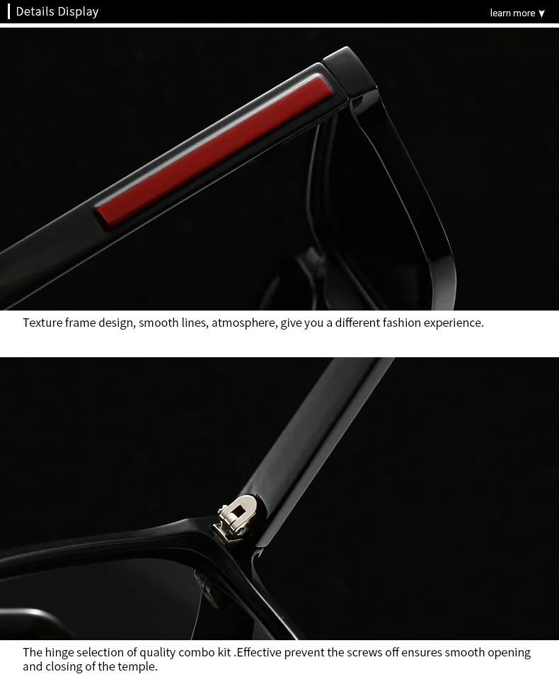Simple Style Solid Color PC Polarized Light Square Full Frame Glasses display picture 17
