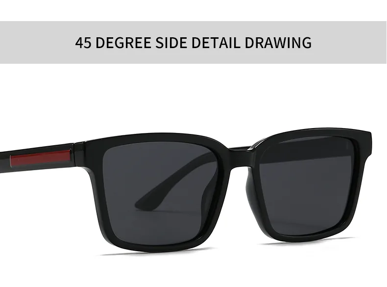 Simple Style Solid Color PC Polarized Light Square Full Frame Glasses display picture 13