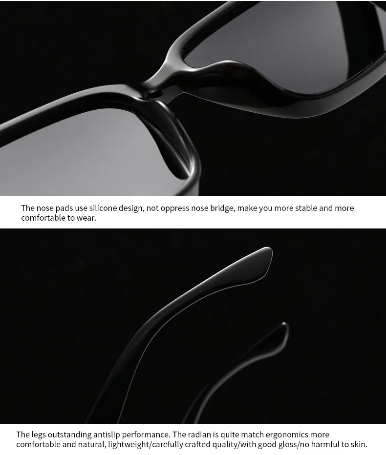 Simple Style Solid Color PC Polarized Light Square Full Frame Glasses display picture 16