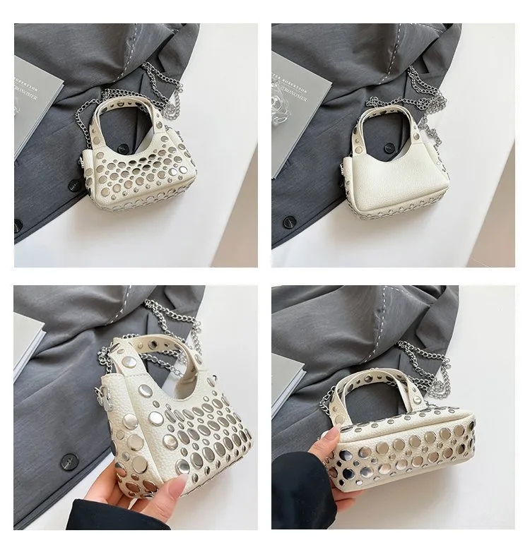 Women's Pu Leather Round Dots Streetwear Square Magnetic Buckle Shoulder Bag display picture 17