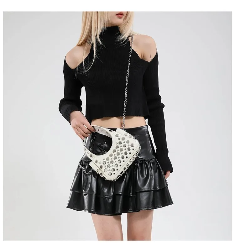 Women's Pu Leather Round Dots Streetwear Square Magnetic Buckle Shoulder Bag display picture 14