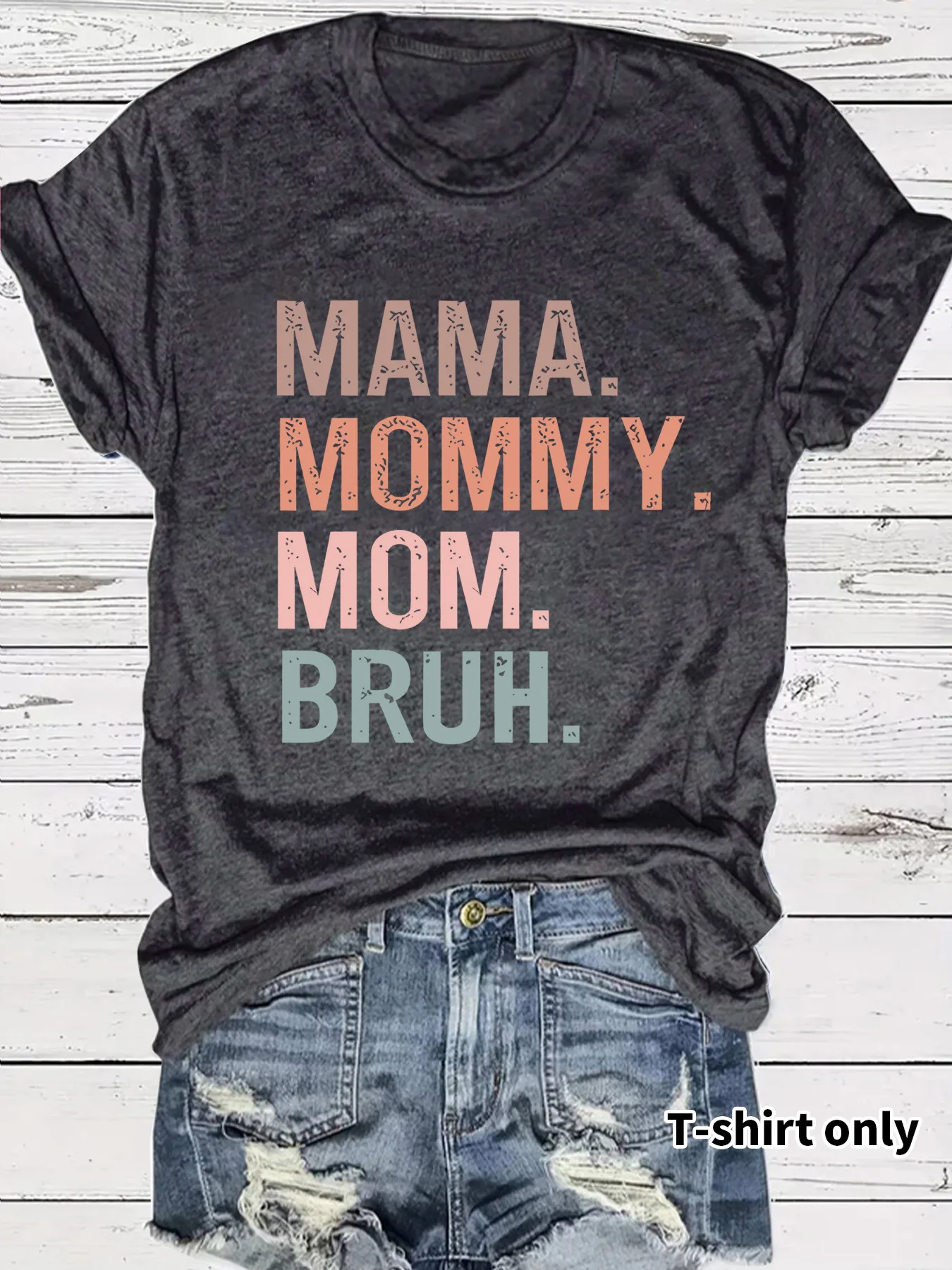 Women's T-shirt Short Sleeve T-Shirts Streetwear Vocabulary Words/Name display picture 5