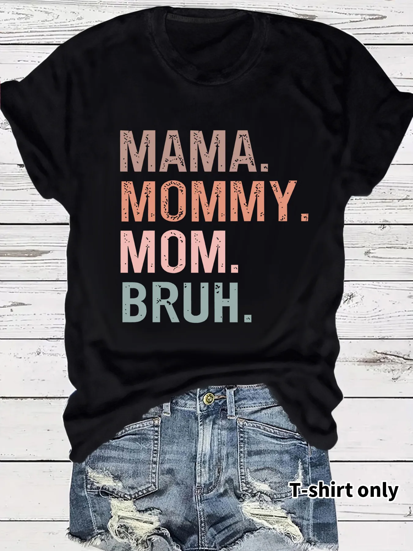 Women's T-shirt Short Sleeve T-Shirts Streetwear Vocabulary Words/Name display picture 9