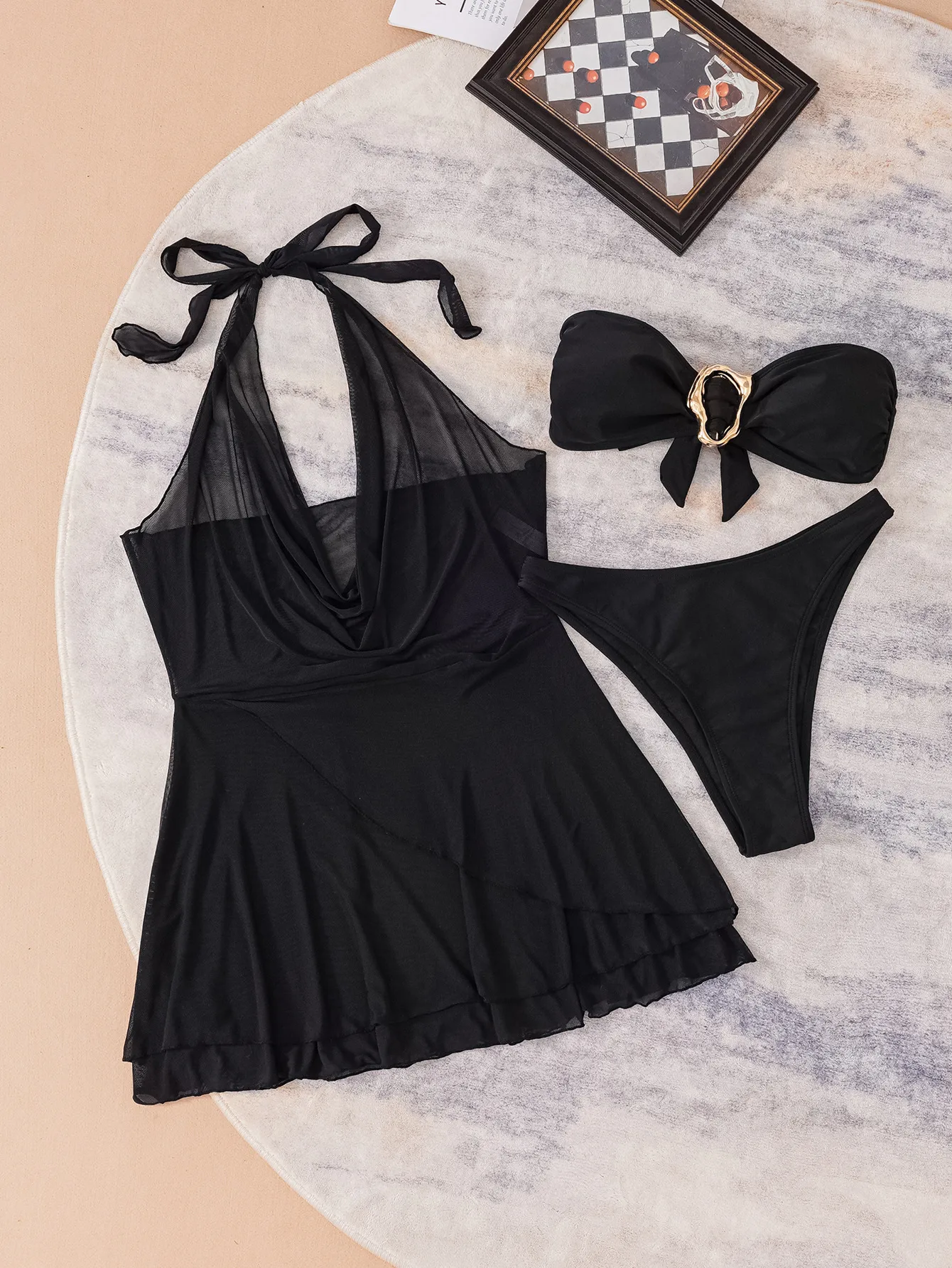 Women's Solid Color 3 Pieces Set Swimwear display picture 9