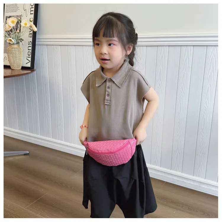 Kid'S PU Solid Color Preppy Style Classic Style Square Zipper Shoulder Bag display picture 2