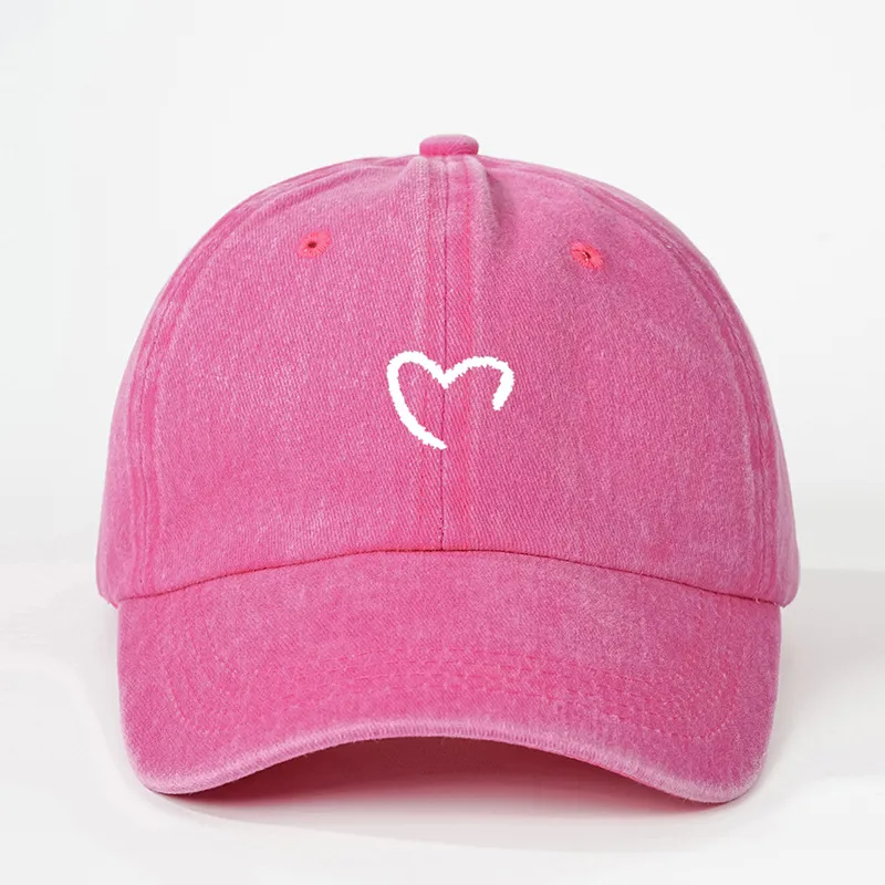Unisex Casual Simple Style Streetwear Heart Shape Embroidery Curved Eaves Baseball Cap display picture 3