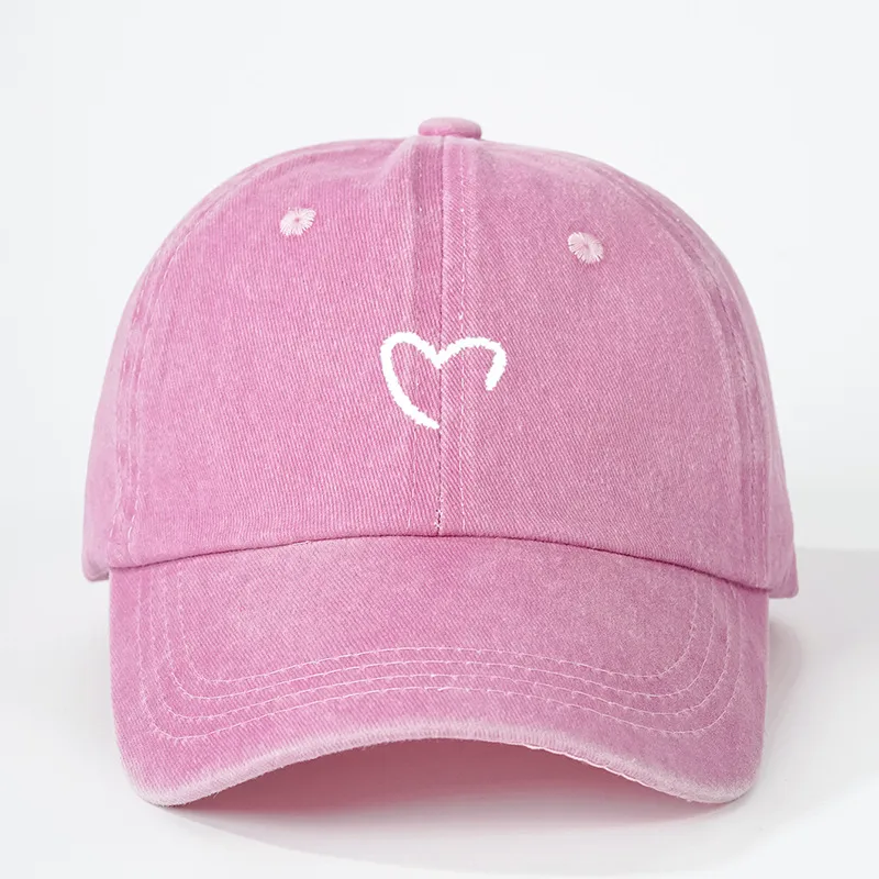 Unisex Casual Simple Style Streetwear Heart Shape Embroidery Curved Eaves Baseball Cap display picture 6