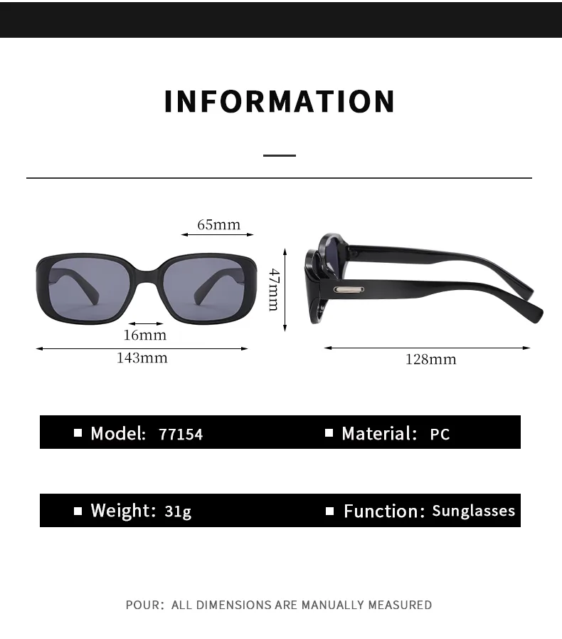 Casual Retro Classic Style Sunglasses Pc Square Full Frame Glasses display picture 8