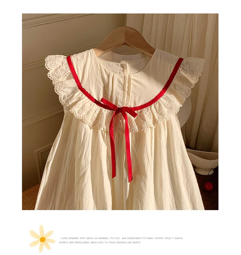 Girl'S Casual Simple Style Streetwear Solid Color Cotton Girls Dresses display picture 5