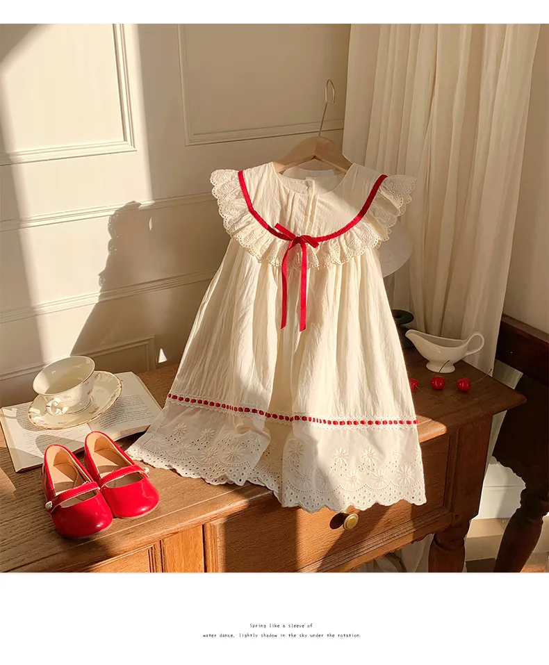 Girl'S Casual Simple Style Streetwear Solid Color Cotton Girls Dresses display picture 6