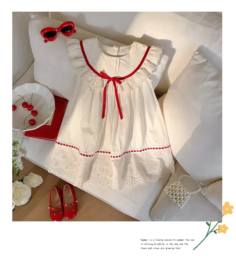 Girl'S Casual Simple Style Streetwear Solid Color Cotton Girls Dresses display picture 7