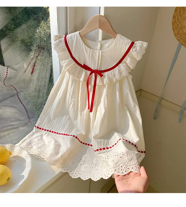 Girl'S Casual Simple Style Streetwear Solid Color Cotton Girls Dresses display picture 12