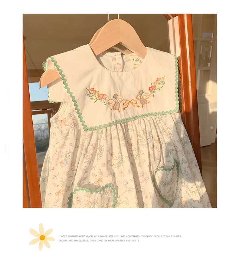 Girl'S Cute Simple Style Animal Leaf Cotton Girls Dresses display picture 5