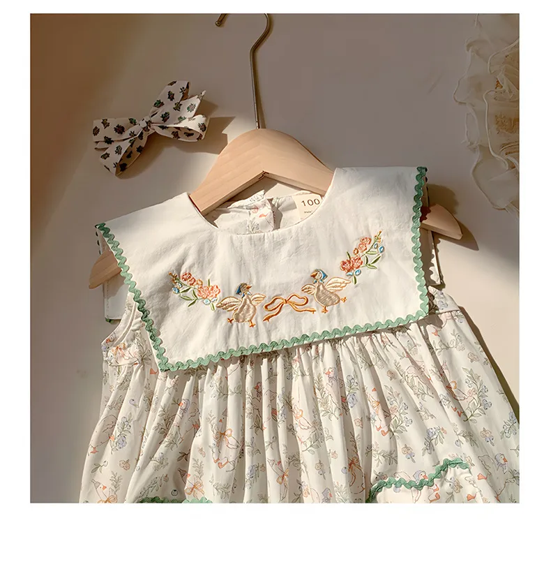 Girl'S Cute Simple Style Animal Leaf Cotton Girls Dresses display picture 8