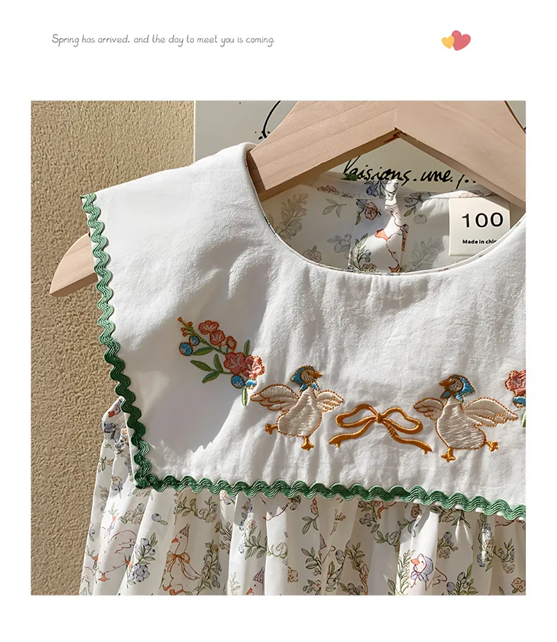 Girl'S Cute Simple Style Animal Leaf Cotton Girls Dresses display picture 10