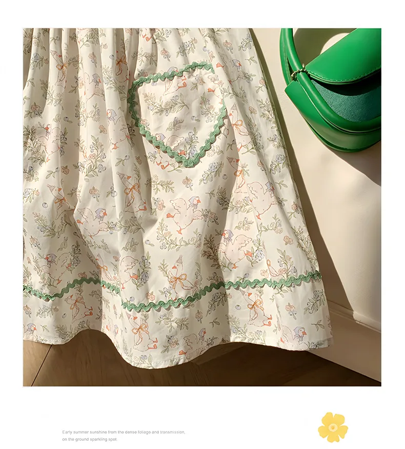 Girl'S Cute Simple Style Animal Leaf Cotton Girls Dresses display picture 11