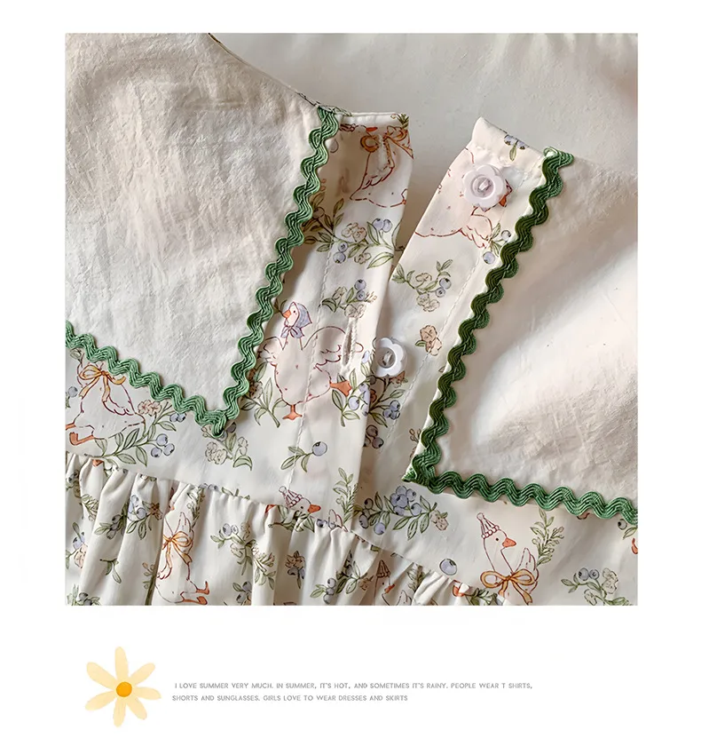 Girl'S Cute Simple Style Animal Leaf Cotton Girls Dresses display picture 13