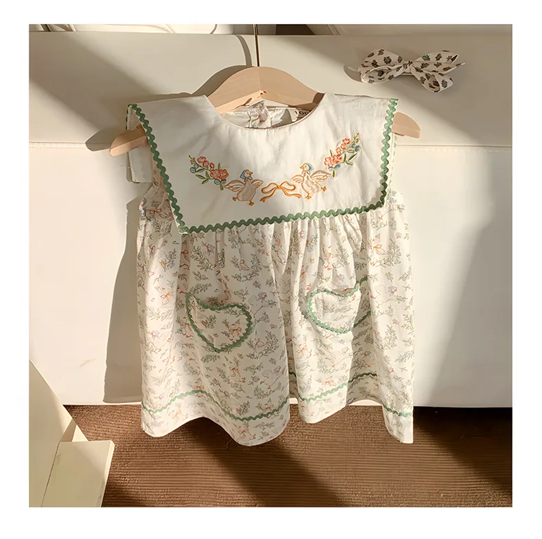 Girl'S Cute Simple Style Animal Leaf Cotton Girls Dresses display picture 16