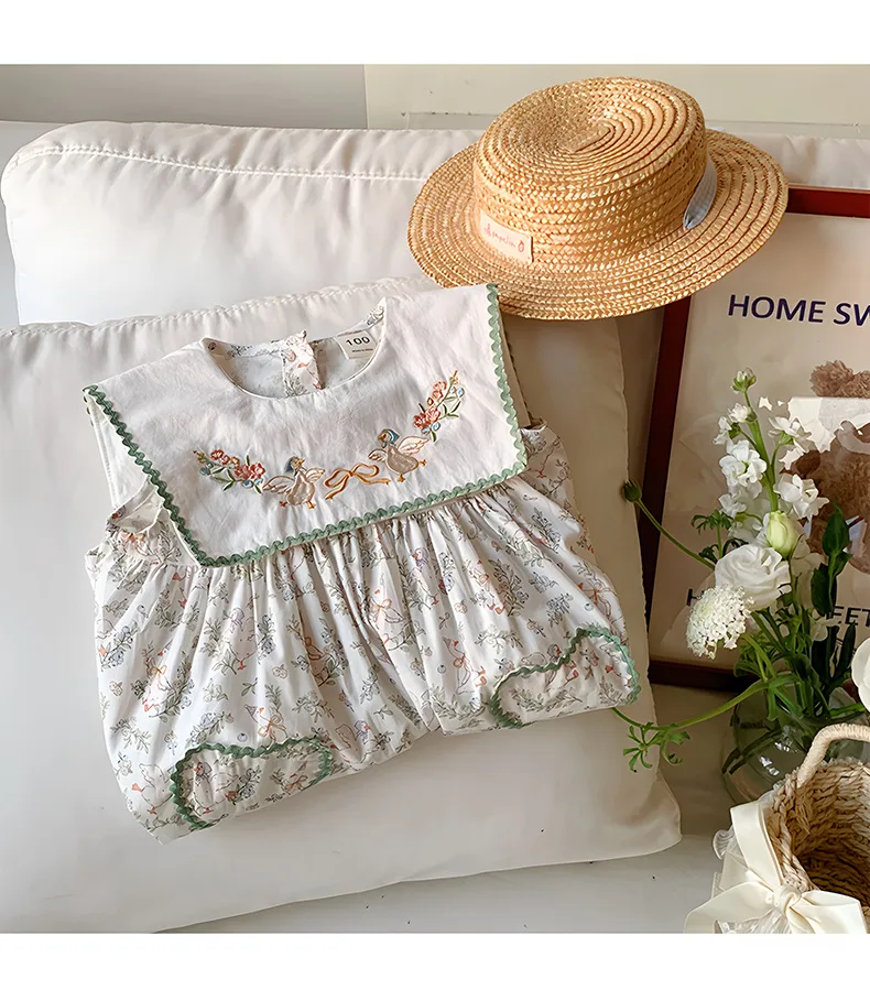 Girl'S Cute Simple Style Animal Leaf Cotton Girls Dresses display picture 17