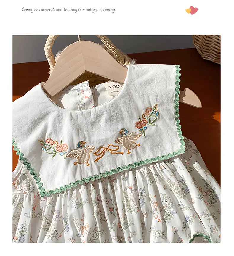 Girl'S Cute Simple Style Animal Leaf Cotton Girls Dresses display picture 18