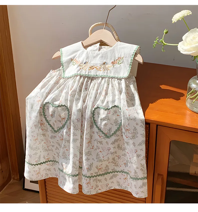 Girl'S Cute Simple Style Animal Leaf Cotton Girls Dresses display picture 20