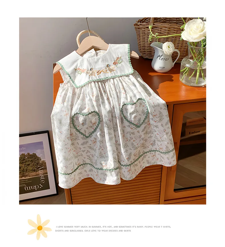 Girl'S Cute Simple Style Animal Leaf Cotton Girls Dresses display picture 21