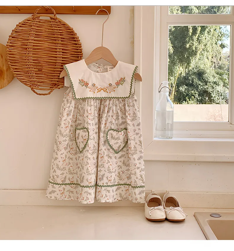 Girl'S Cute Simple Style Animal Leaf Cotton Girls Dresses display picture 22
