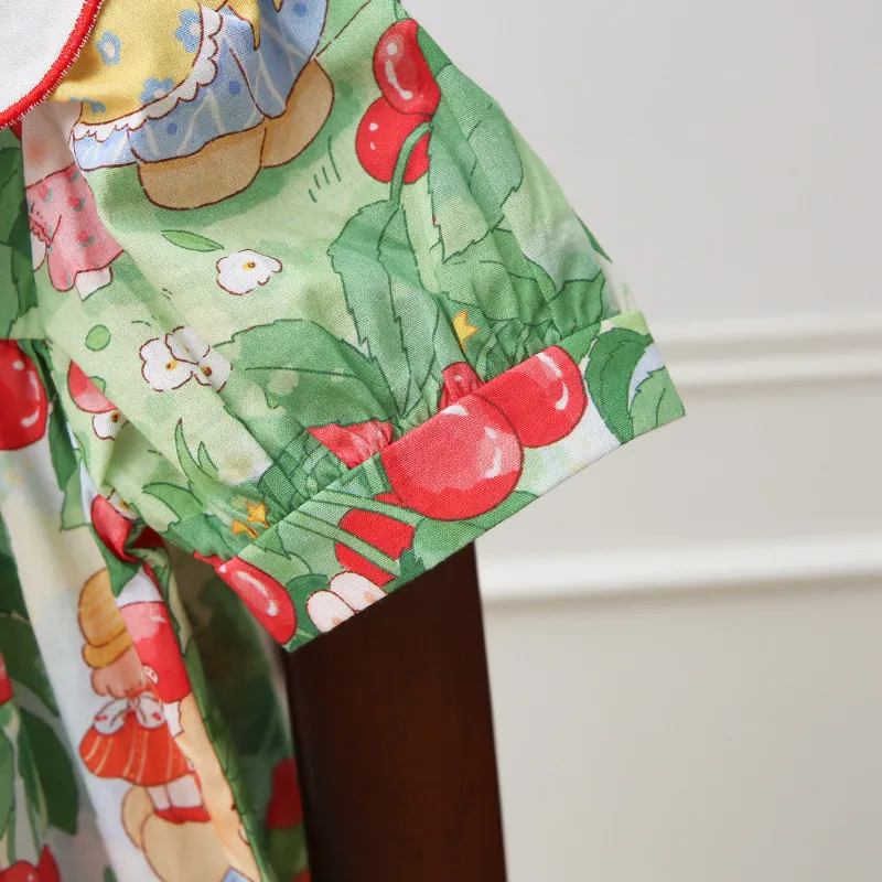 Girl'S Casual Cute Cherry Cotton Girls Dresses display picture 6