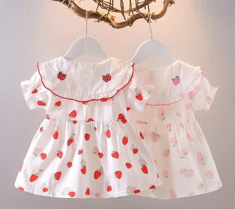Baby Girl'S Girl'S Princess Cute Strawberry Cotton Girls Dresses display picture 1