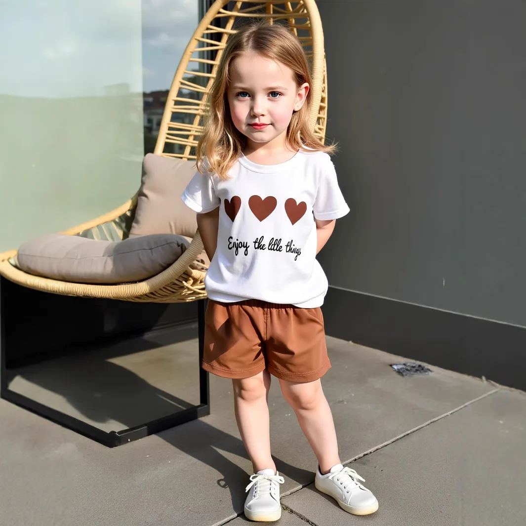 Girl'S Casual Slogan Heart Shape Cotton Blend Polyester display picture 1