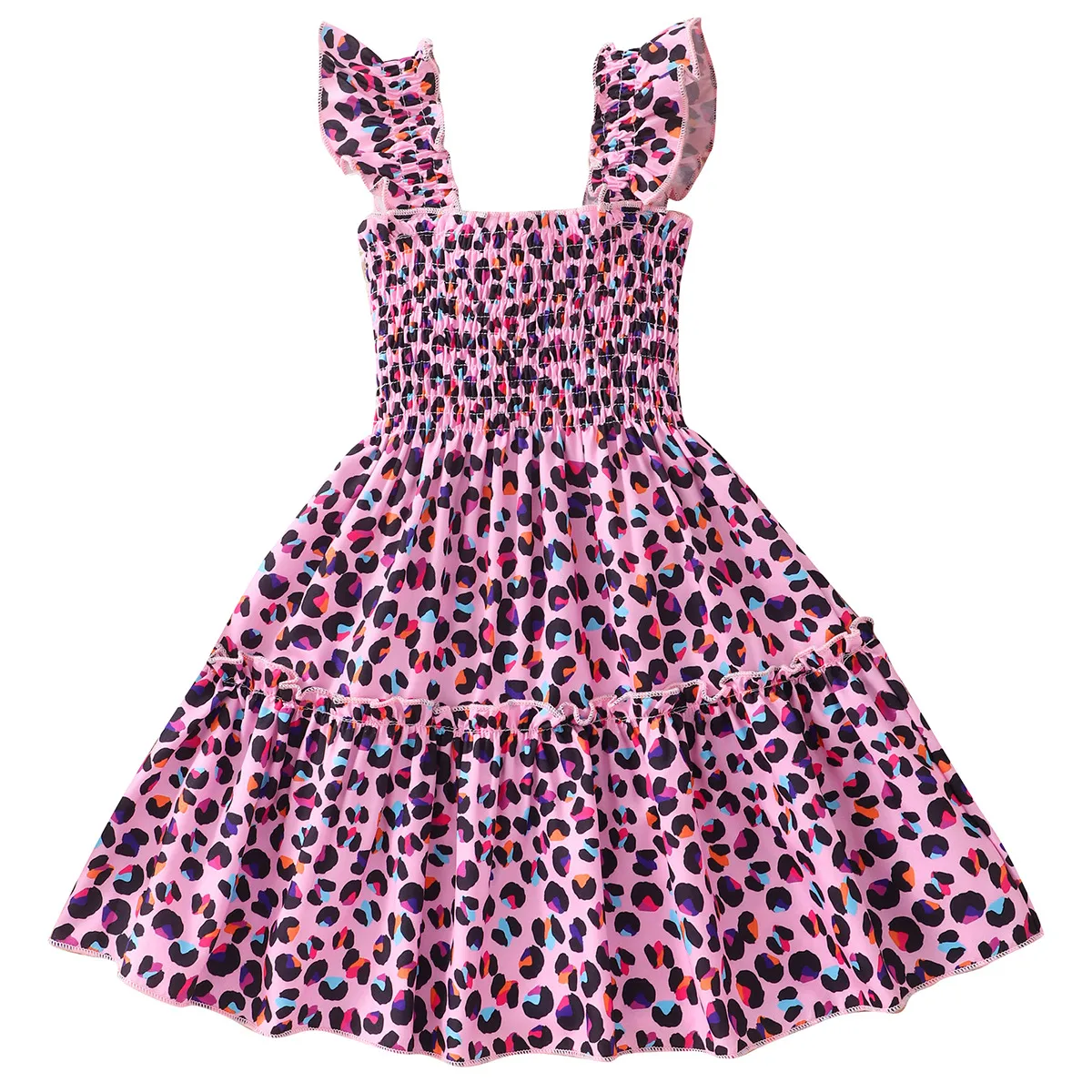 Girl'S Princess Rainbow Butterfly Leopard Polyester Girls Dresses display picture 3